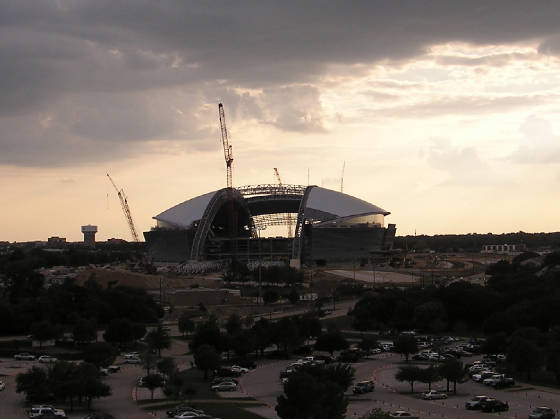 Off in the very near distance,the Cowboys new home